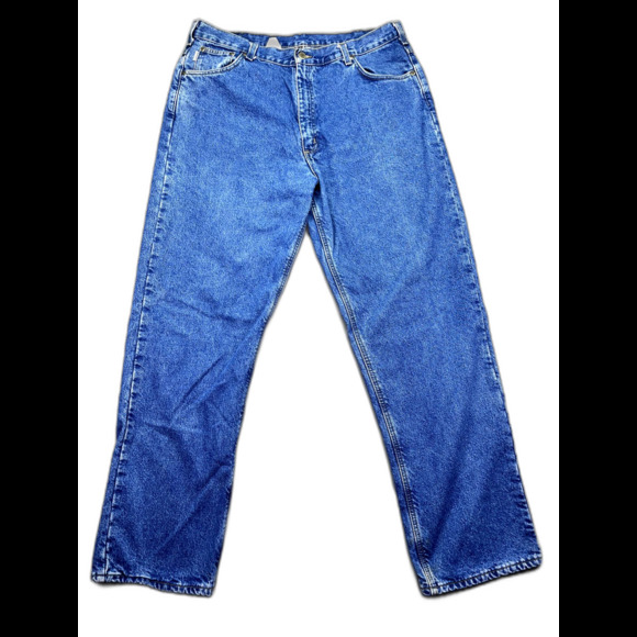 Vintage Carhartt Jeans B17 Relaxed Fit Blue Mens 38 Denim Zip Logo - Picture 1 of 16